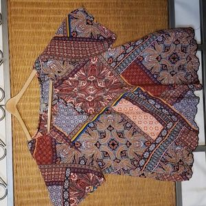 Patchwork Paisley Print Women's blouse.